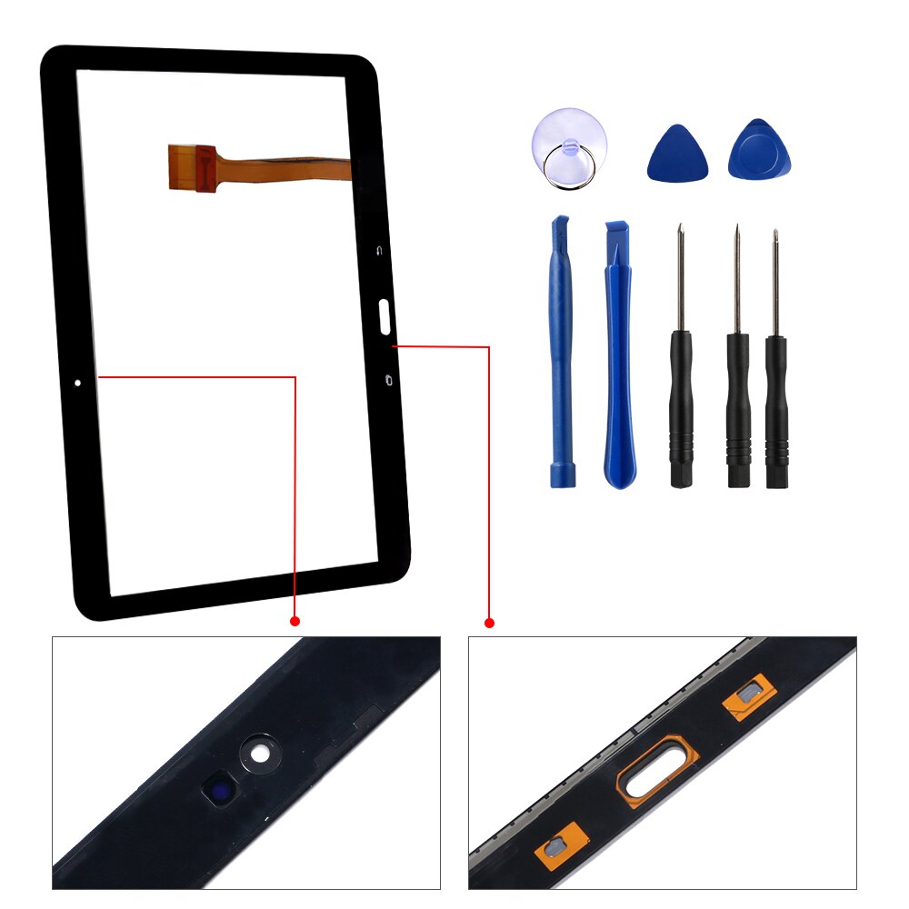 Para Samsung GALAXY Tab 4 10,1 "T530 T531 T535 SM-T530 pantalla táctil digitalizador Panel Sensor de vidrio tableta reemplazo