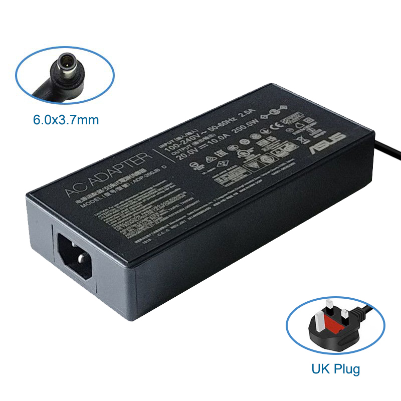 ADP-200JB D 20V 10A 6.0x3.7mm AC Adapter Laptop Charger For Asus ROG Zephyrus GA503QS GA503QR GA503QM / Strix G15 G513QC G513QE