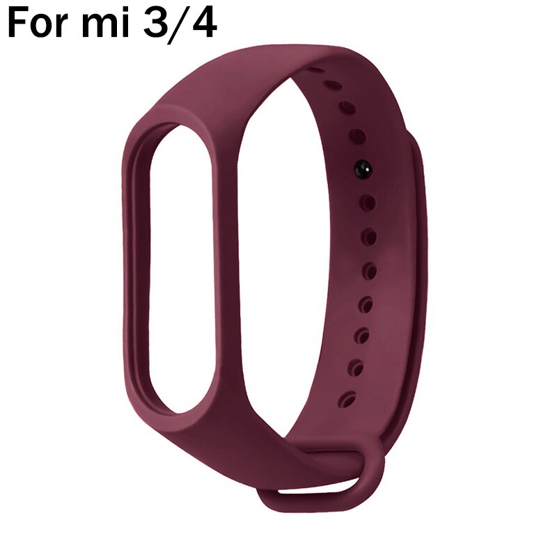Inteligentna bransoletka dla Xiaomi Mi Band 6 5 pasek silikonowy MiBand 3 4 bransoletka pasek na rękę dla Xiaomi Mi Band 6 wymienny pasek do: Wine red for mi 3 4