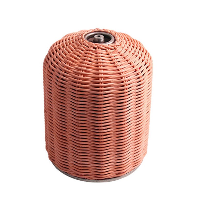 Gas Canister Protective Cover Outdoor Camping 230G Gas Canister Fuel Cylinder Rattan Weave Storage Bag: 450G Coffee