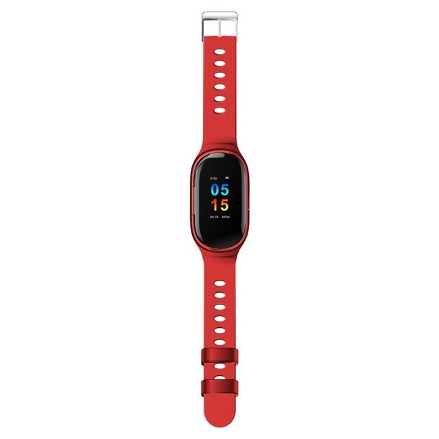 M1 Smart Horloge Met Bluetooth Oortelefoon Gezondheid Tracker Stappenteller Fitness Armband Smart Polsband met Draadloze Hoofdtelefoon 2in1: red