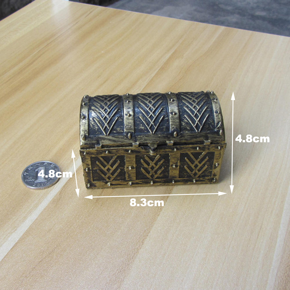 Plastic Pirate Treasure Box Crystal Gem Jewelry Box Storage Organizer Chest Box Treasure For Jewelry Gem Trinket Box: Mini L