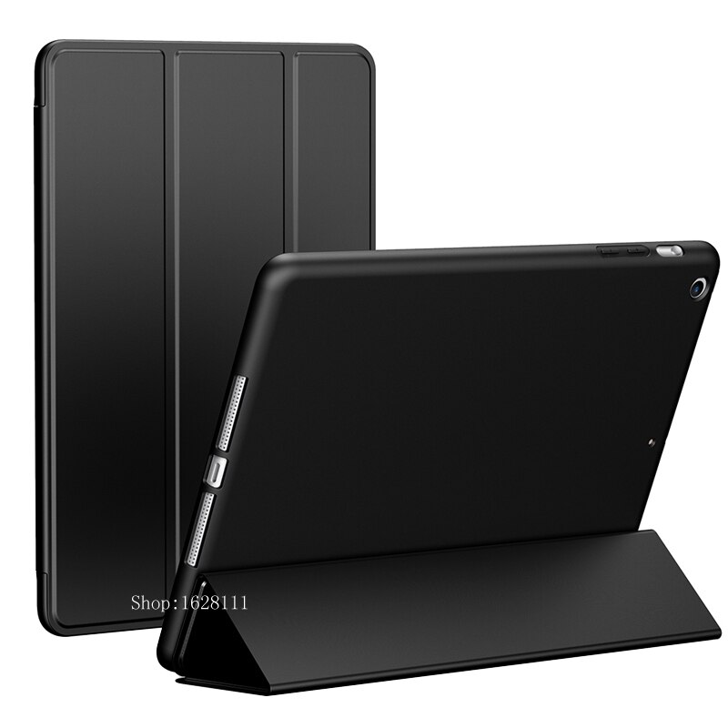 Case Voor Ipad Air 1 Release A1474 A1475 A1476 Smart Pu Leather Cover Magnetic Auto Sleep Wake Case Siliconen tpu Shell: Black L FW Air1