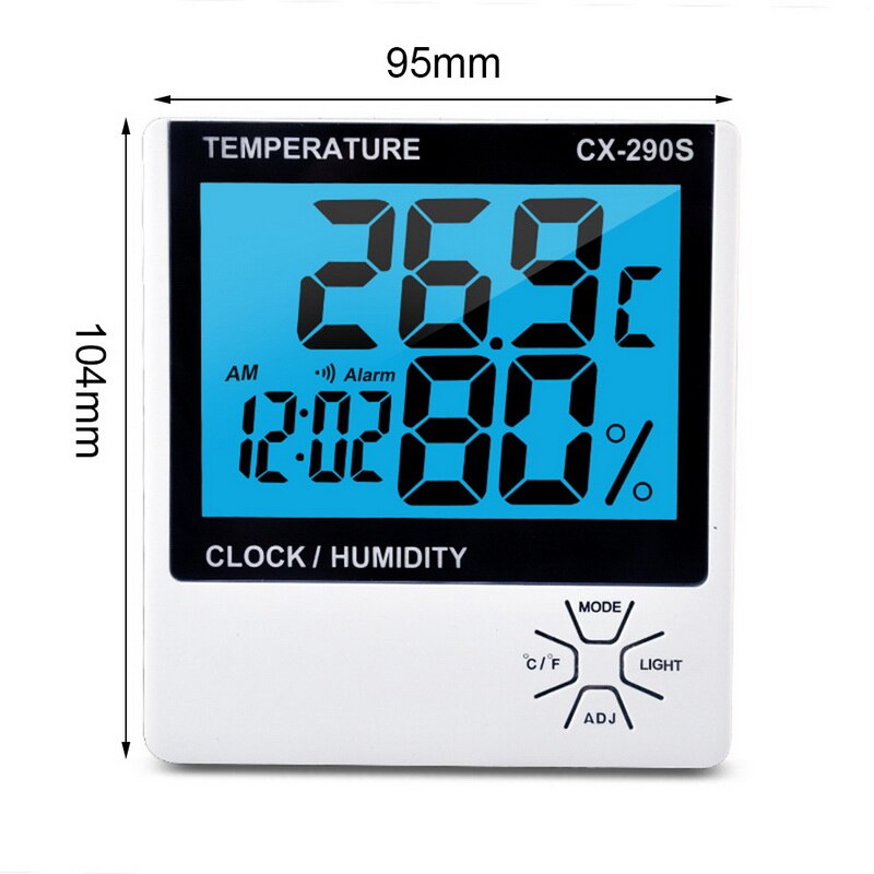 Indoor Outdoor Digital Wireless Thermometer Hygrometer With Clock LCD Display Temperature Humidity Meter: CX-209S