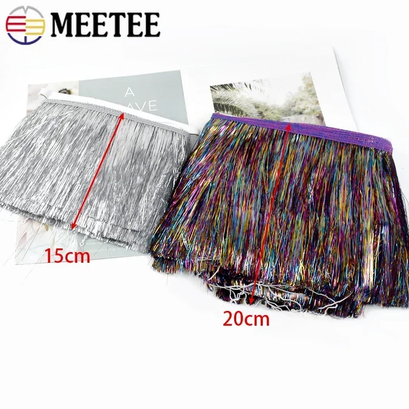 Borlas de flecos de colores para ropa, cinta de decoración para cortinas, accesorios de costura, 15cm, 1/2/4 metros