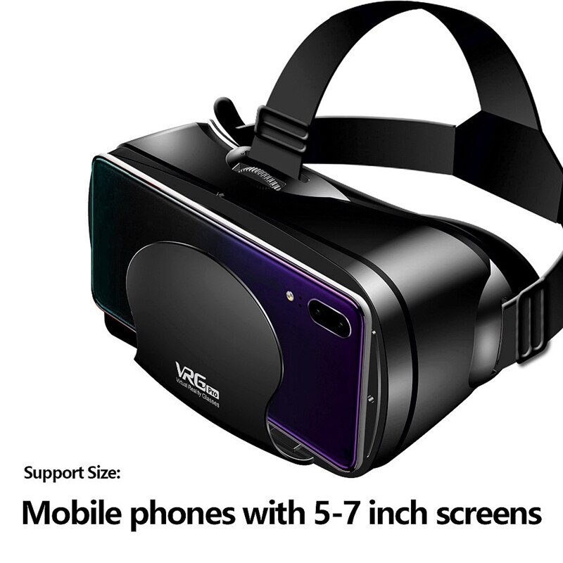 VRG Pro 3D VR Glasses Virtual Reality Full Screen Visual Wide-Angle VR Glasses for 5 to 7 Inch Smartphone Eyeglasses Devices