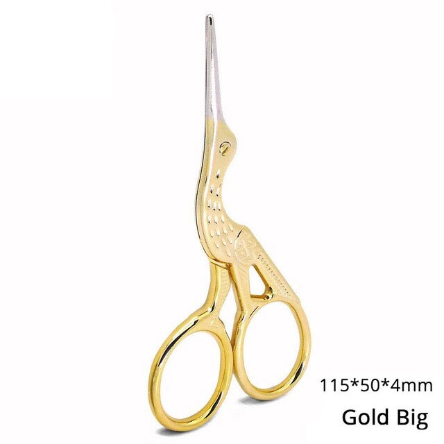 Small Tailor Scissors Cross Stitch Sewing Tools Home Paper-cut Scissors Sharp Shears Women Silver Handcraft Sewing Accessories: 2-gold big