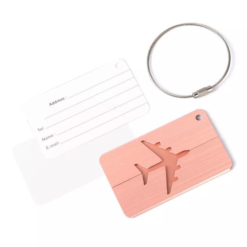 Etichette per il Bagaglio in Lega di alluminio Bagaglio Nome Tag Valigia Indirizzo Etichetta Supporto di Accessori Da Viaggio per Id Tag Bagagli