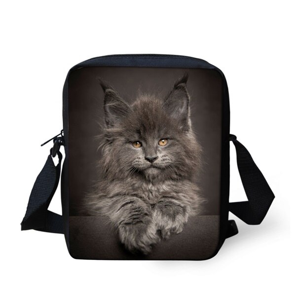 INSTANTARTS drôle sourire chat Maine Coon imprimer garçons filles Mini sacs décontracté maternelle cartables Kid école sacs à bandoulière: H9124E