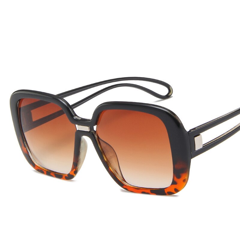 Vintage Oversized Vierkante Zonnebril Vrouwen Grote Zwarte T Frame Zon Galsses Luxe Eyewear