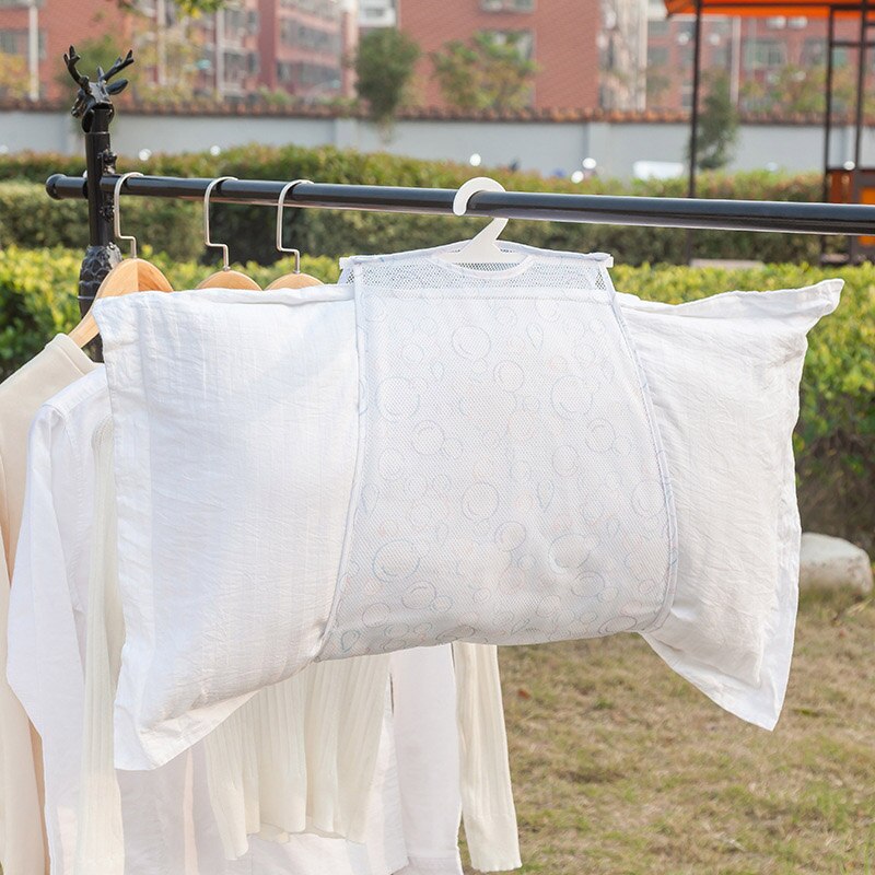 Tørretøj vindtæt tørrestativ fint mesh print multifunktionelt pudelegetøj solpudeklemme tørring pude netpose hængende rack: 2