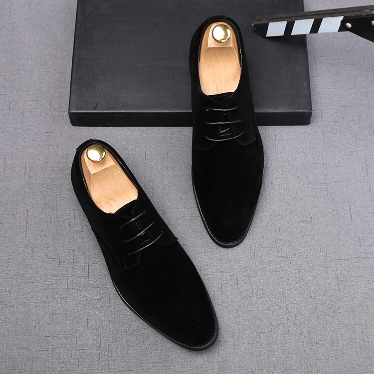 Mocassins plats en daim pour hommes, chaussures de bal, de fête, de mariage, pointues, de styliste, nouvelle tendance
