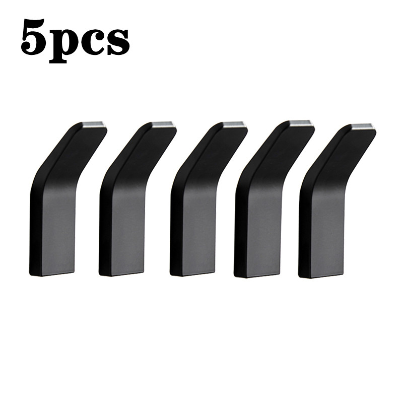 Ganchos negros para bata, colgador de toalla de pared sin perforación, doble gancho para abrigo, ropa, soporte para colgar, accesorios de baño y cocina, 1/3/5 piezas: Rojo