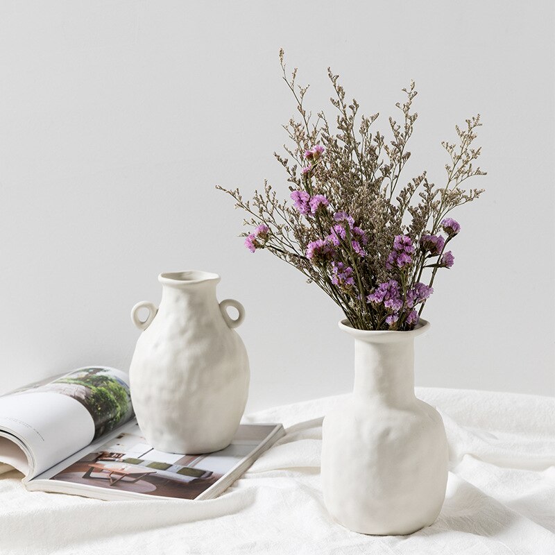 Hjem dekorasjon vase nordisk stil keramisk vase og blomsterpotte hvit ssmall blomsterpotte hjem dekorasjon stort medium og lite vas