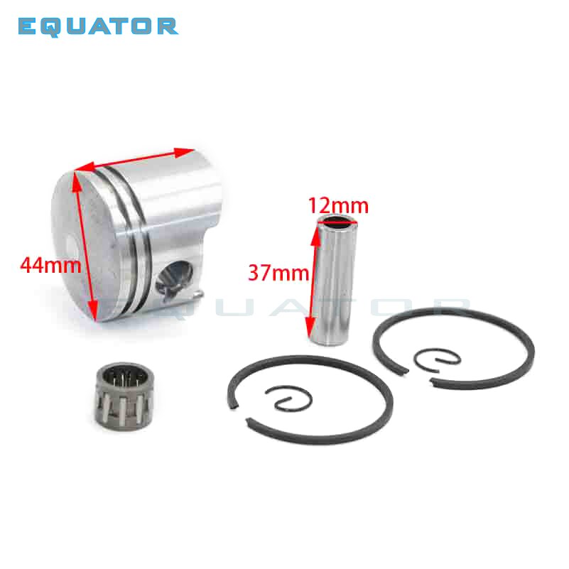 2 two strokes 49cc 44mm Piston 12mm Pin Ring Needle Bearing For Mini Quad ATV Pocket Dirt Pit Bike