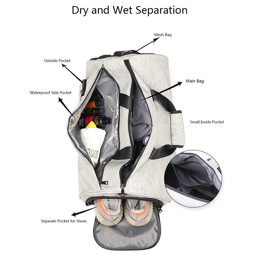 Treningsbag sportsvesker menn kvinner trening tas for sko dame fitness yoga reise bagasje skulder svart sac de sport
