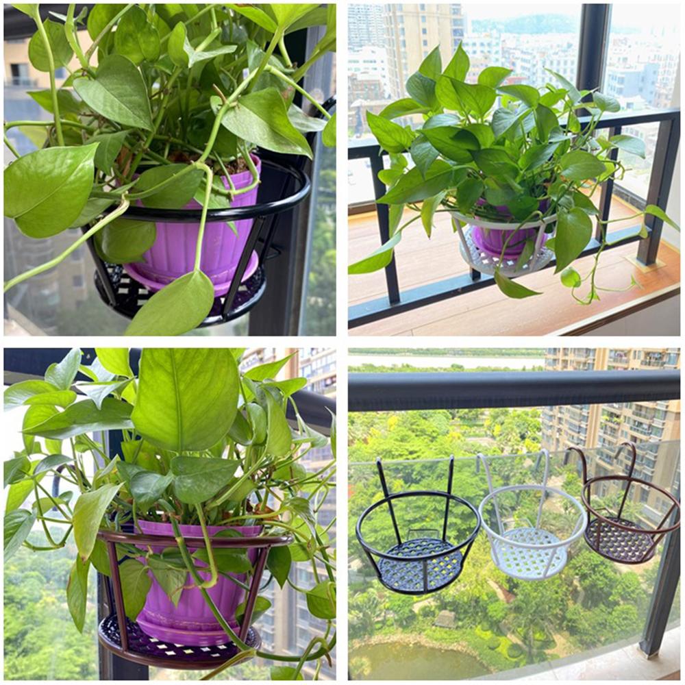 1 PC Detachable Metal Fower Pot Balcony Garden Plant Hanging Pots Basket Plant Garden Wall Balcony Decor Basket