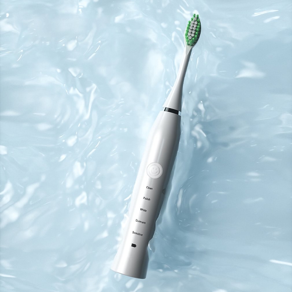 Toothbrush Multi Stage Acoustic Vibration Adult Waterproof Electric Toothbrush Rechargeable Practical Toothbrush White