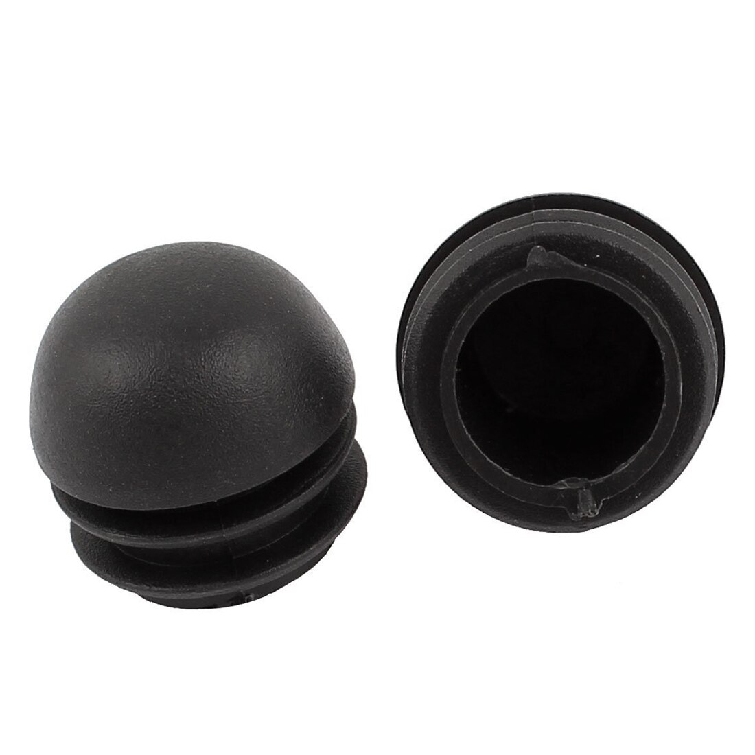 ! 2 Pcs 25mm Dia Plastic Round Tube Inserts End Blanking Caps Black