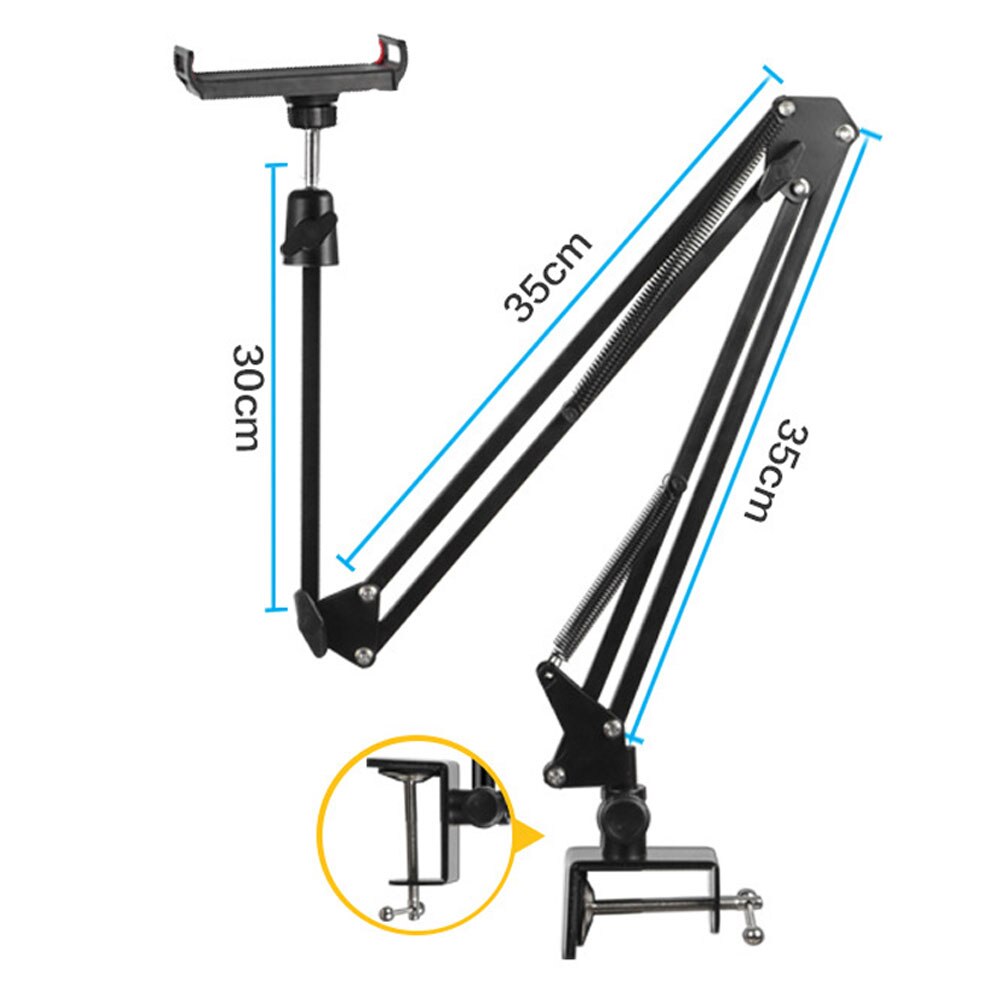 Fôrbare nettbrettstativ til ipad pro 11 pro luft 4 10.9 10.2 2 3 9.7 '' nettbrett med lang væpne fleksibel bordholder festestøtte