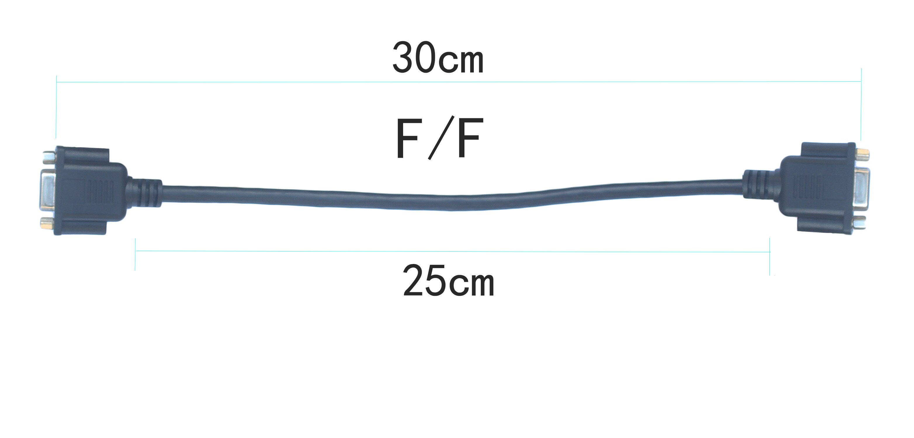 30CM HD15Pin VGA Female to Female D-Sub Short Video RGB Cable Cord for Monitor