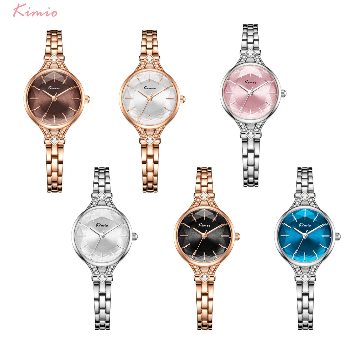 Kimio Frauen Uhren Quarz Armbanduhr Edelstahl Armbinde Uhr exquisit Strass Kleid Uhr Montre Femme