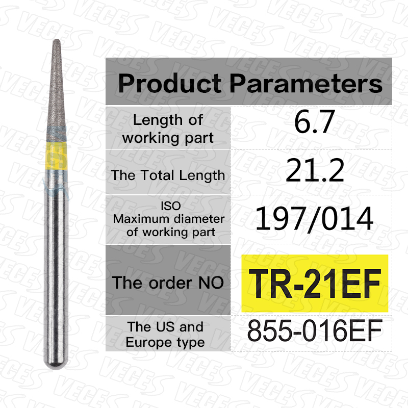 Fresas de diamante Dental finas Extra finas tipo TR, taladros de fresas para odontología estándar, herramientas de dentista FG, fresa de alta velocidad de 1,6mm, 10 Uds.: Rojo
