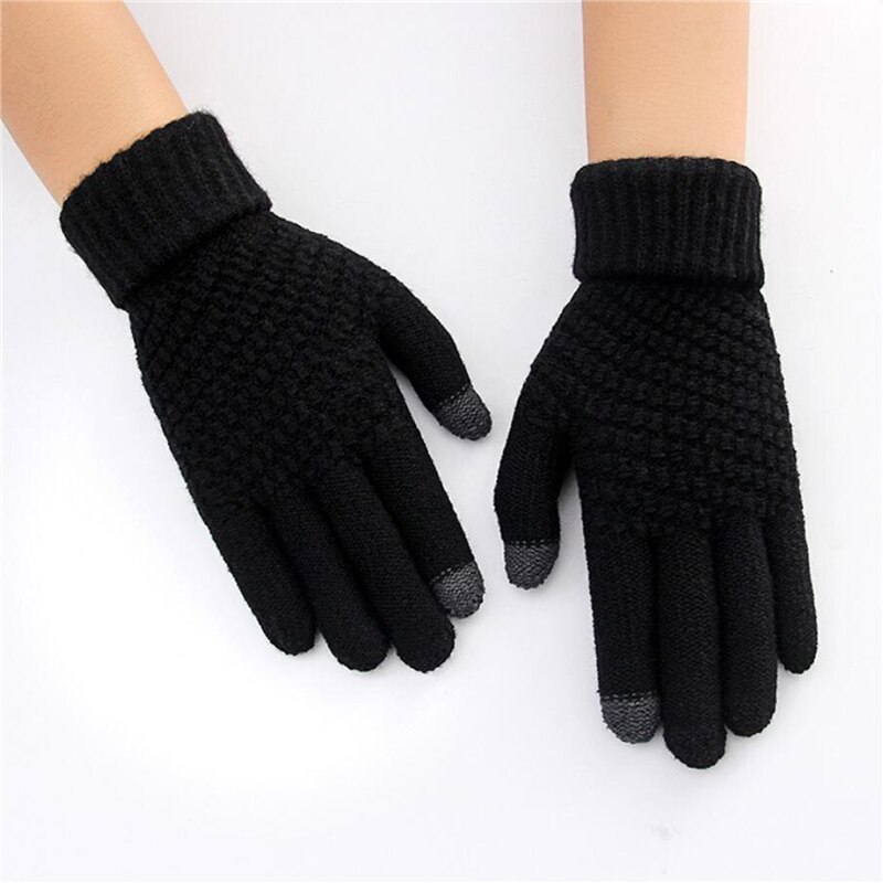 Winter touchscreen handschoenen dames heren warme stretch gebreide wanten imitatie wol lange vinger handschoenen dames haakwerk dikker