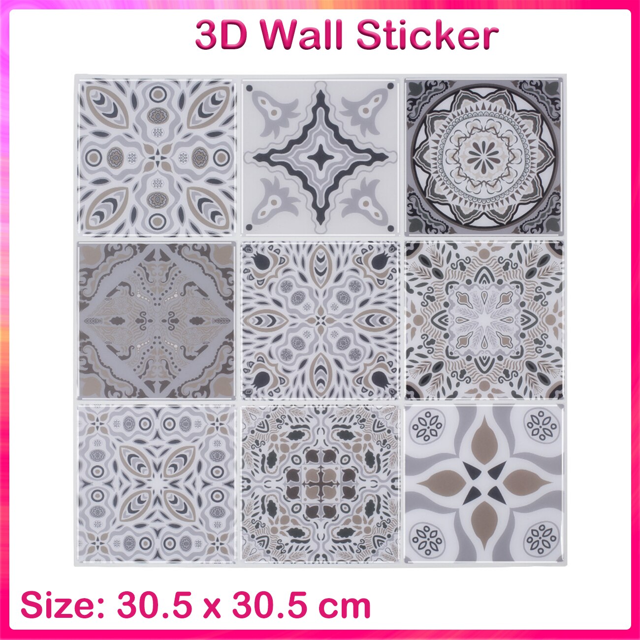 EasyTiles Premium Peel and Stick Tiles Talavera Mexican 3D Mosaic Backsplash Sticker For Kitchen Bathroom Decor - 1 Sheet