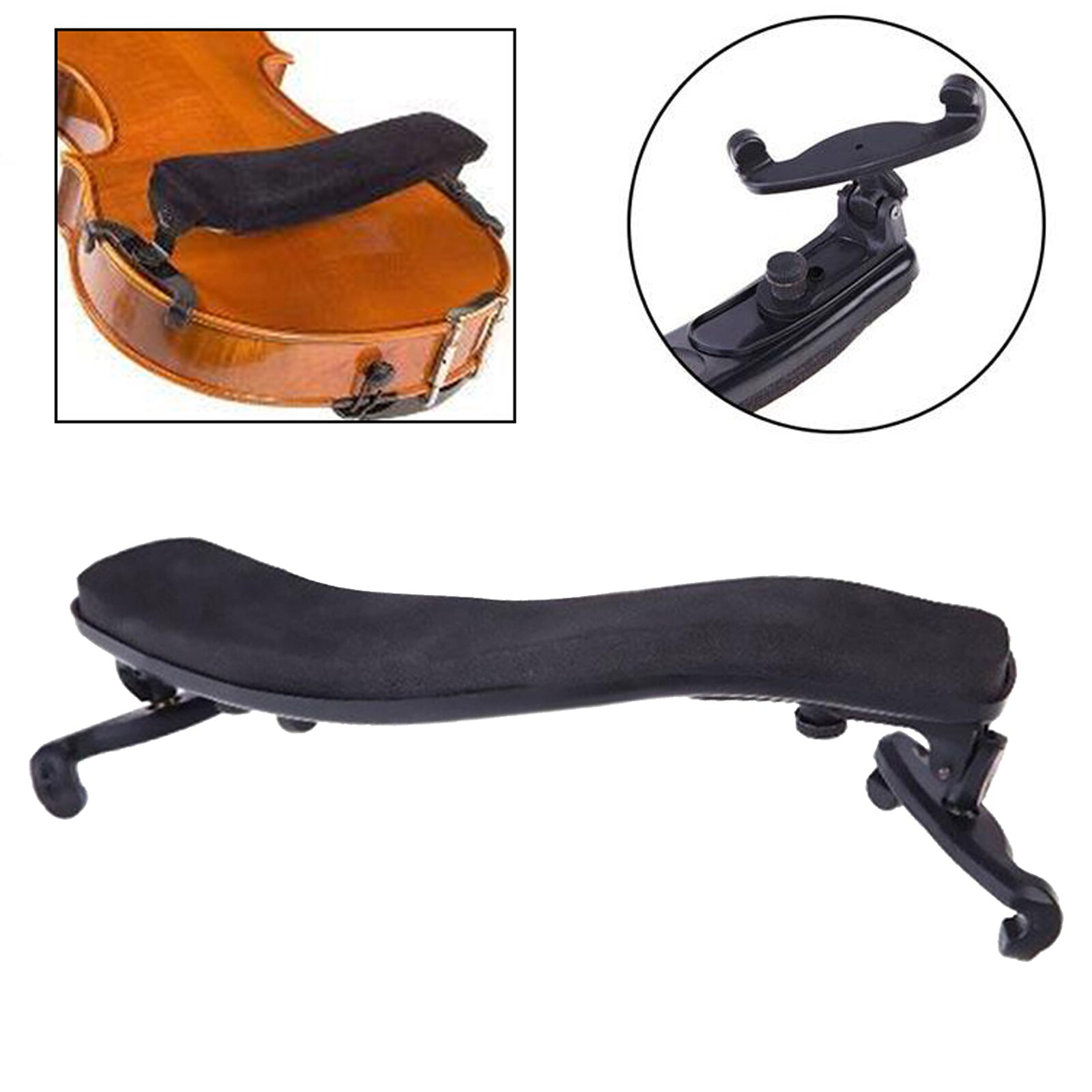 Violin Shoulder Rest with Foam Pad Fits for 1/2 4/4 Size Violin, Easy to Install