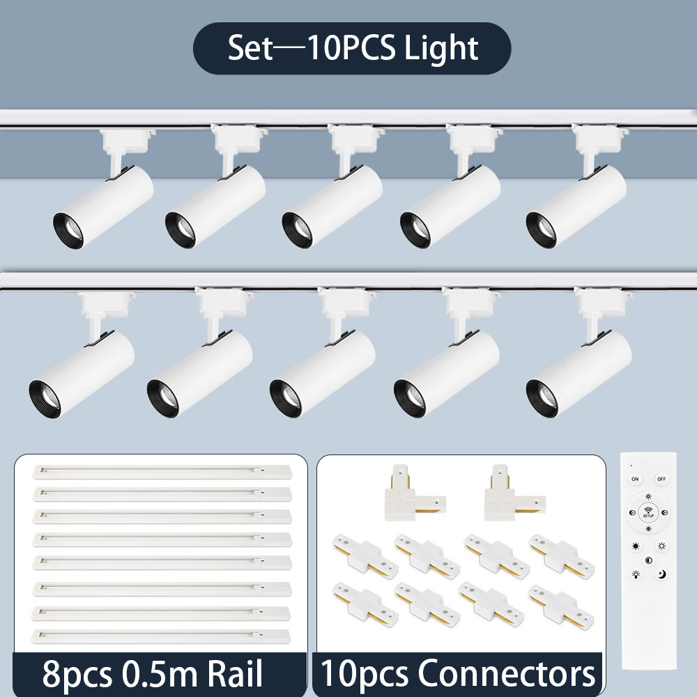Plafoniera a binario a LED dimmerabile 110V 220V 3 colori Faretto con telecomando Lampada a LED lineare Apparecchio di illuminazione da cucina