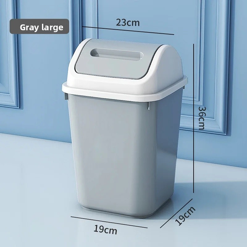 Duży, szczelny kosz na śmieci robić domu, łazienki, kuchni, salonu z pokrywą, plastikowy kwadratowy pojemnik na odpady robić sypialni.: Niebieski