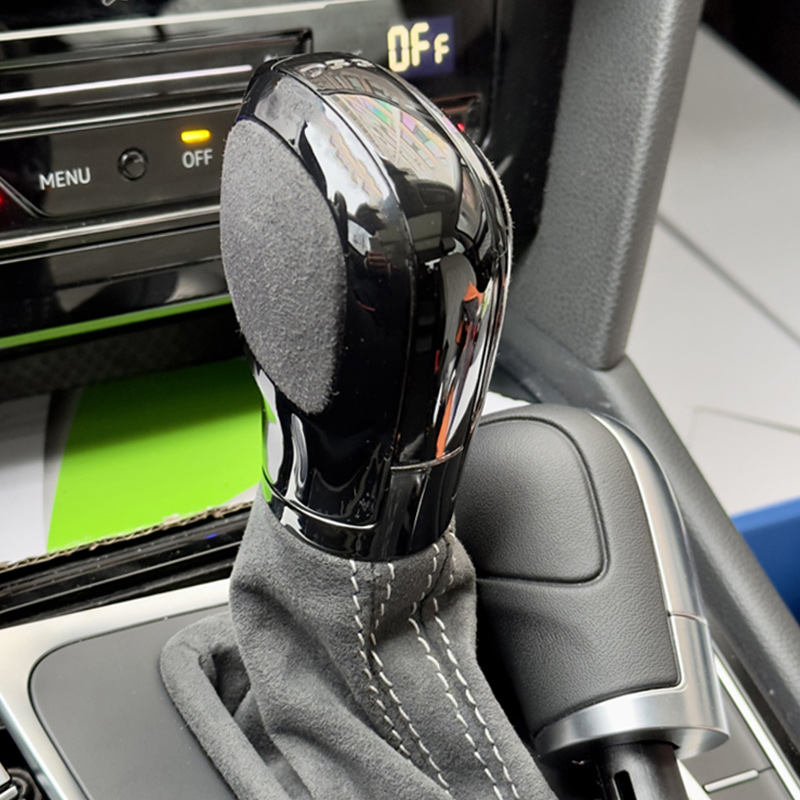 DSG Schaltknauf Seitenabdeckung Schwarz Chrom Leder Carbon DSG Schaltknauf für VW Golf 6 7R GTI Passat B8 CC R20 Jetta Mk6 GLI