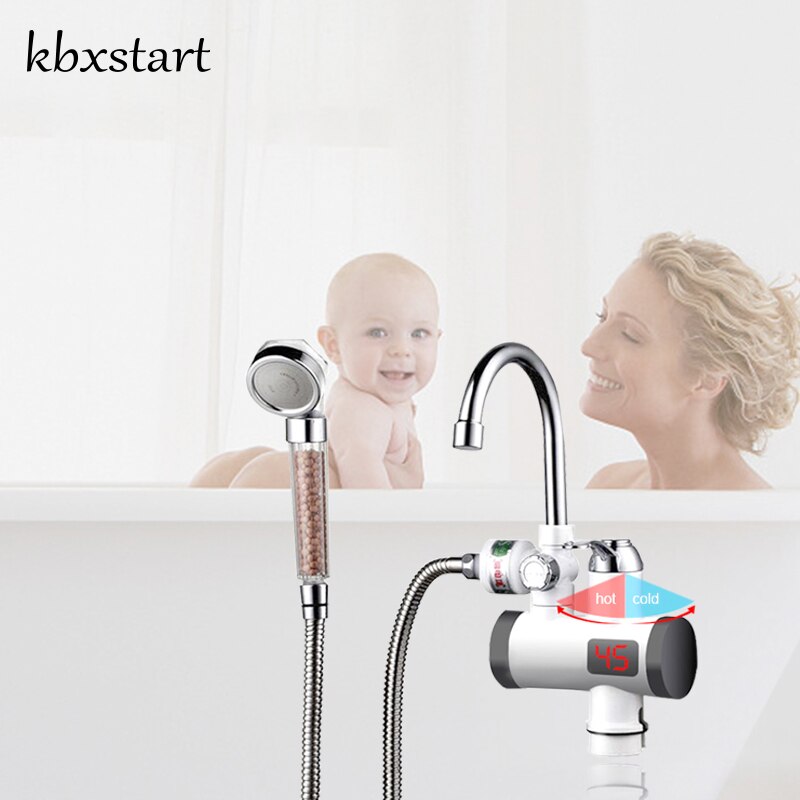 Kbxstart varmtvannsbereder dusj 220v kjøkkenkran gjennomgående varmtvannsbereder kran instantvarmere tankløs vannoppvarming torneira