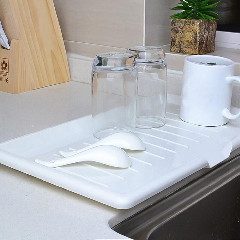Kitchen Drain Rack Silicone Dish Drainer Tray Large Sink Drying Rack Worktop Organizer Drying Rack For Dishes Tableware