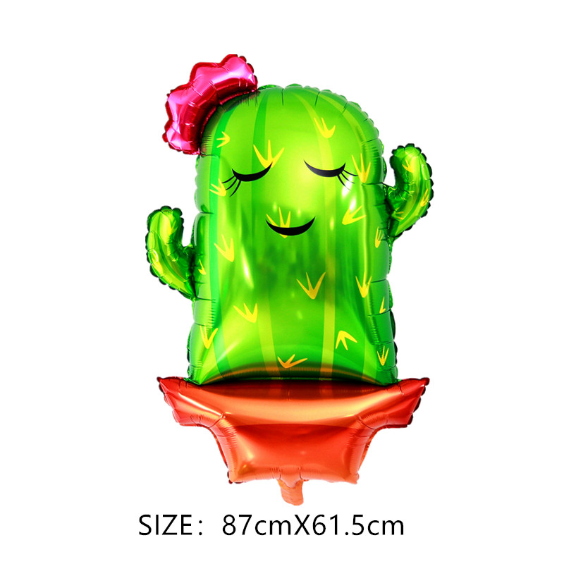 Desert plant cactus tree coconut tree green leaf balloon kid cartoon toy balloon tropical theme decoration aluminum foil balloon: 2