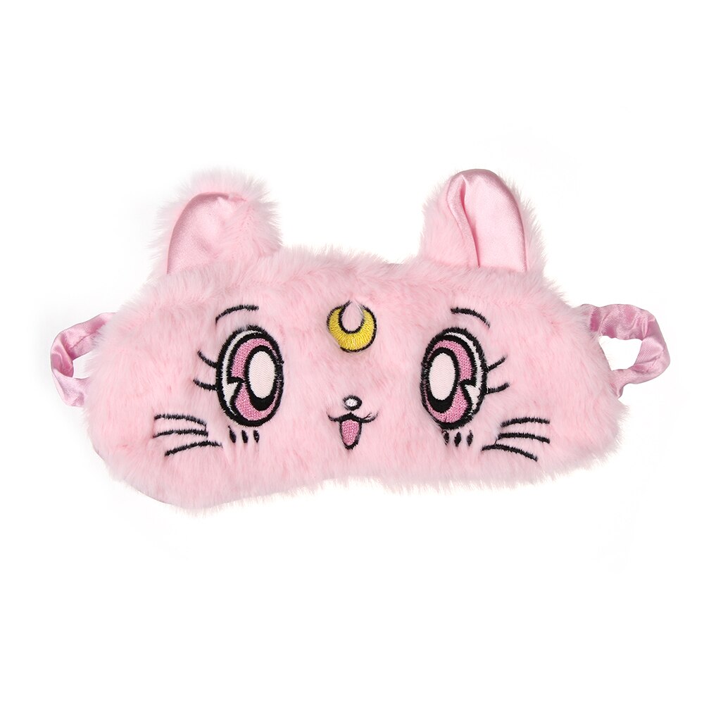 Plush Sleep Mask Cute Koala Rabbit Blindfold Eye Band Aid Cover Night Dream Mask Cotton Bandage Sleeing Relax: Pink