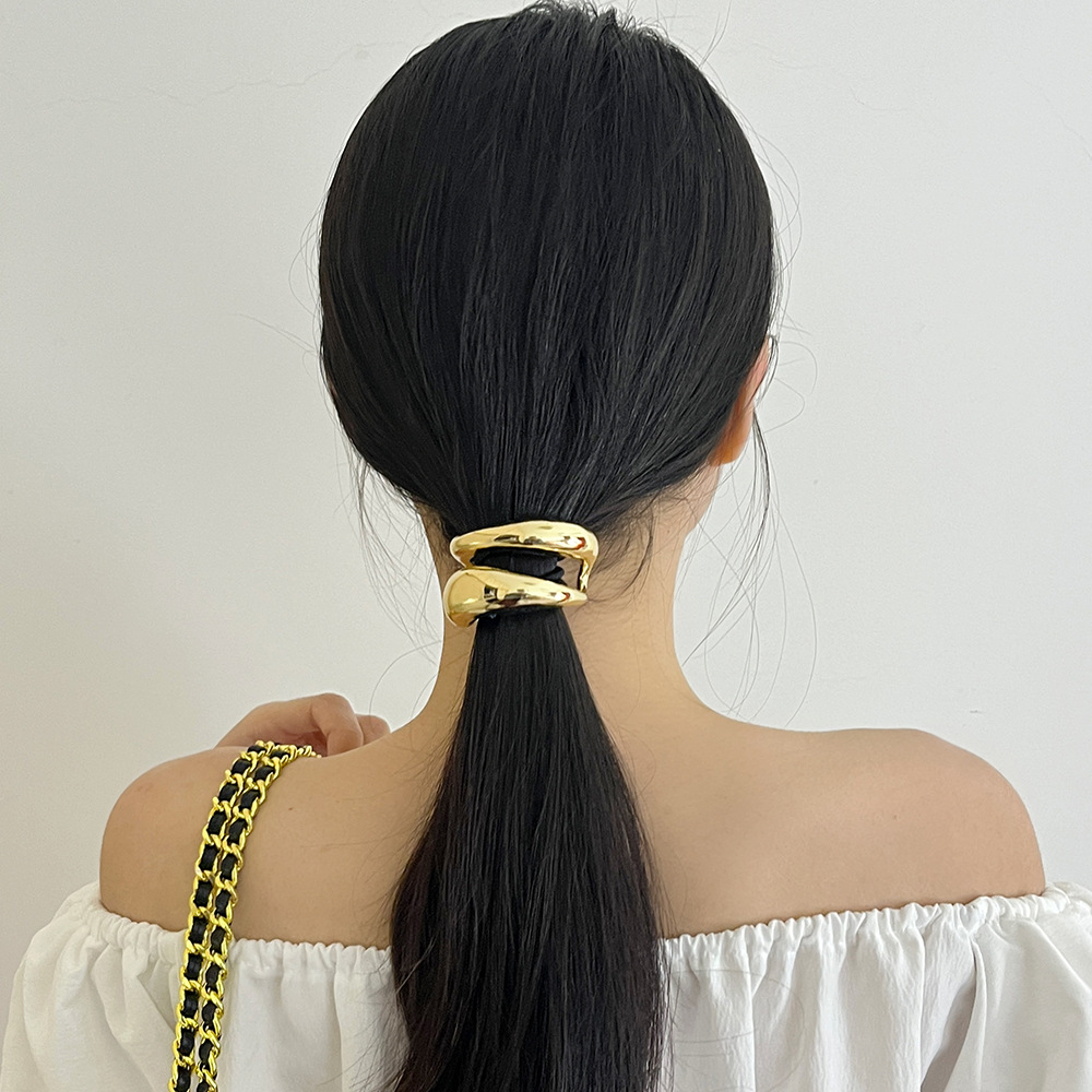 Pinzas para el cabello de Metal de doble capa huecas y gruesas simples para mujer, diademas, gomas elásticas, cuerdas para el cabello, accesorios para el cabello de