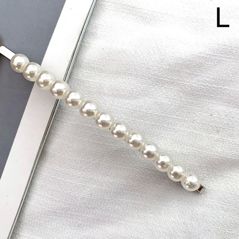 Full Pearl Hair Clips Pins For Women Girls Hairpins Barrette Korean Metal Hairgrip Hair Accessories: L