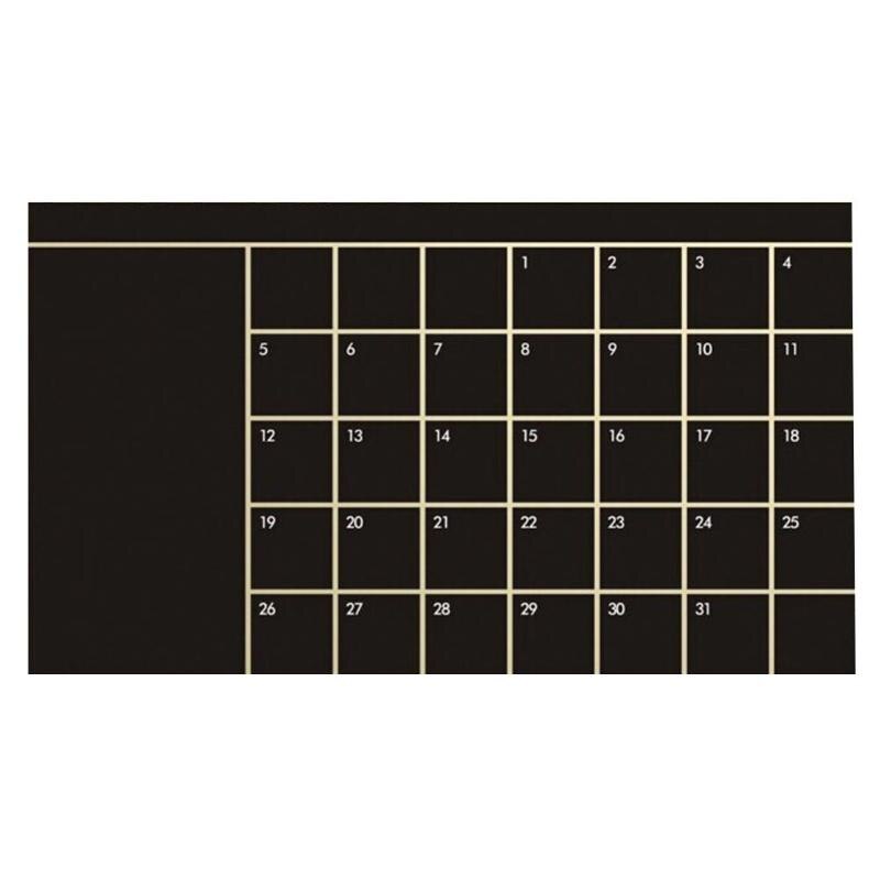 92*60cm Maand Kalender Schoolbord Schoolbord Verwijderbare Planner Muurstickers Zwart Board Kantoor School Vinyl Decals Levert
