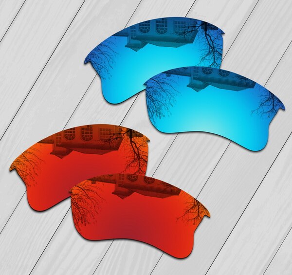 E.o.s Gepolariseerde Verbeterde Vervanging Lenzen Voor Oakley Half Jacket Xlj Zonnebril-Meerdere Keuze: Fire Red-Ice Blue