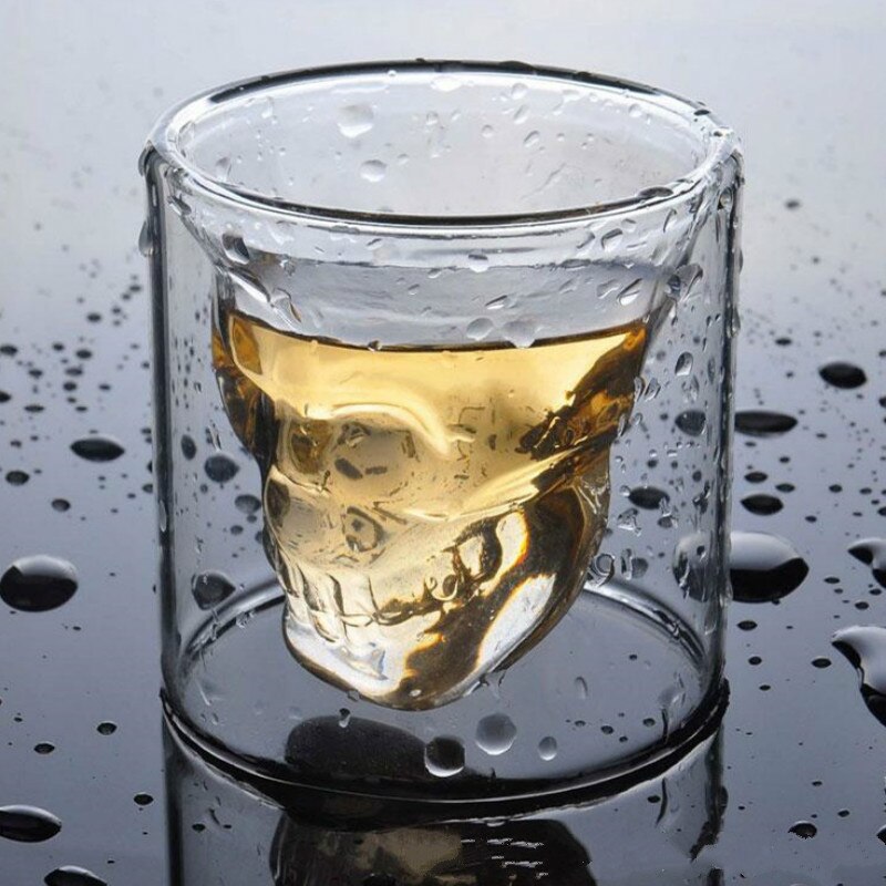 4 Sizess Skull Cup Shot Glass Transparent Cup Crystal Skull Head Glass Cup for Whiskey Wine Vodka Bar Club Beer Wine Glass