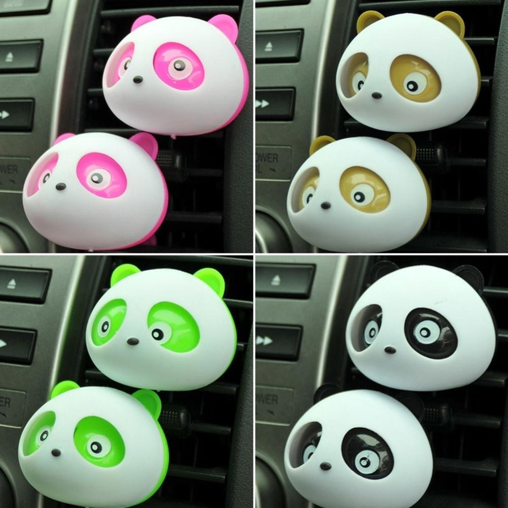 2 st biluttag parfym luftkonditionering ventil luftfräschare bilstyling söta panda ögon parfymer auto bilstyling gratis skepp