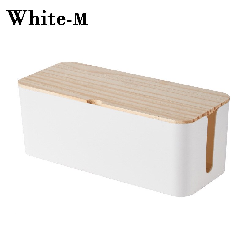 Pojemnik z drutu z tworzywa sztucznego pojemnik robić chowania kabli skrzynka przyłączowa schowek na kable potrzeby domowe Dom dekoracje Organizer: biały-M