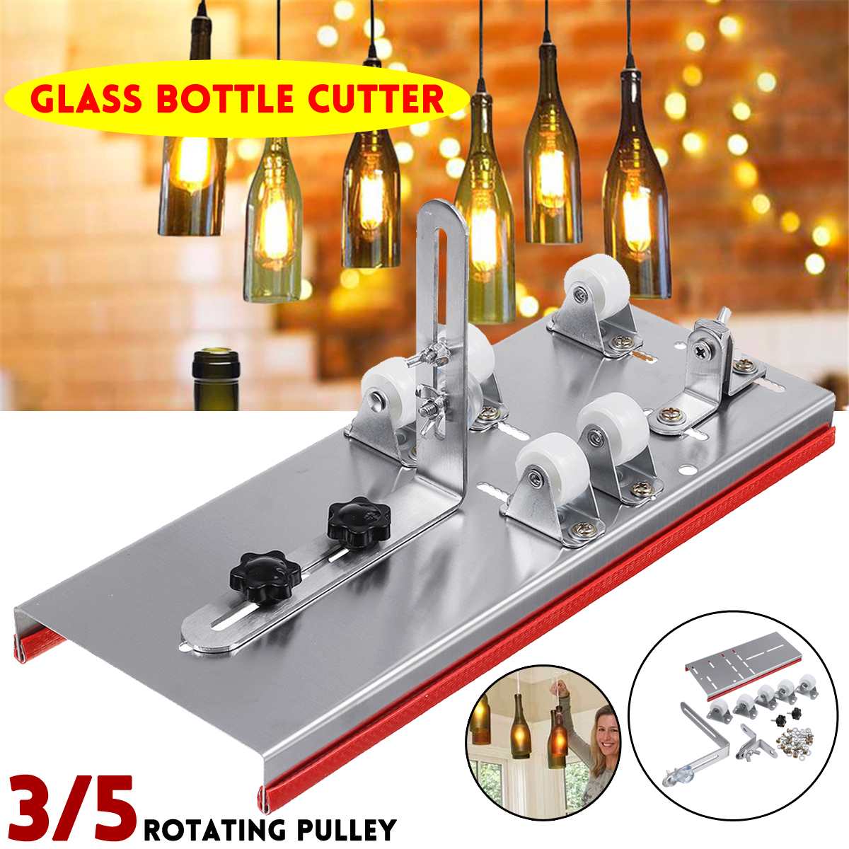 3/5 Pulley Jar glass bottle cutter tool for bottles cutting glass bottle-cutter DIY cut tools machine Wine Beer