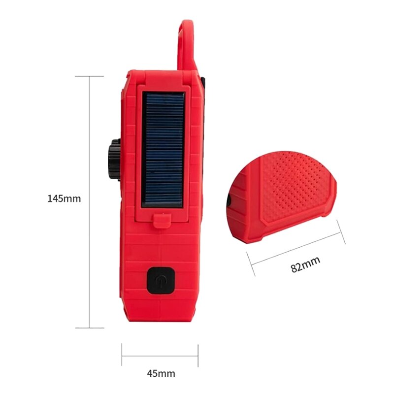 Solar Dynamo Crank Radio, AM/FM Crank Radio Rechargeable Dynamo Radio Portable Multifunction Emergency Radio