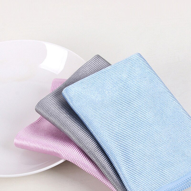 Glass Cleaning Cloth Dishcloth Lint Free For Windows Cars Kitchen Mirrors Traceless Reusable Fish Scale Rag Polishing Microfiber