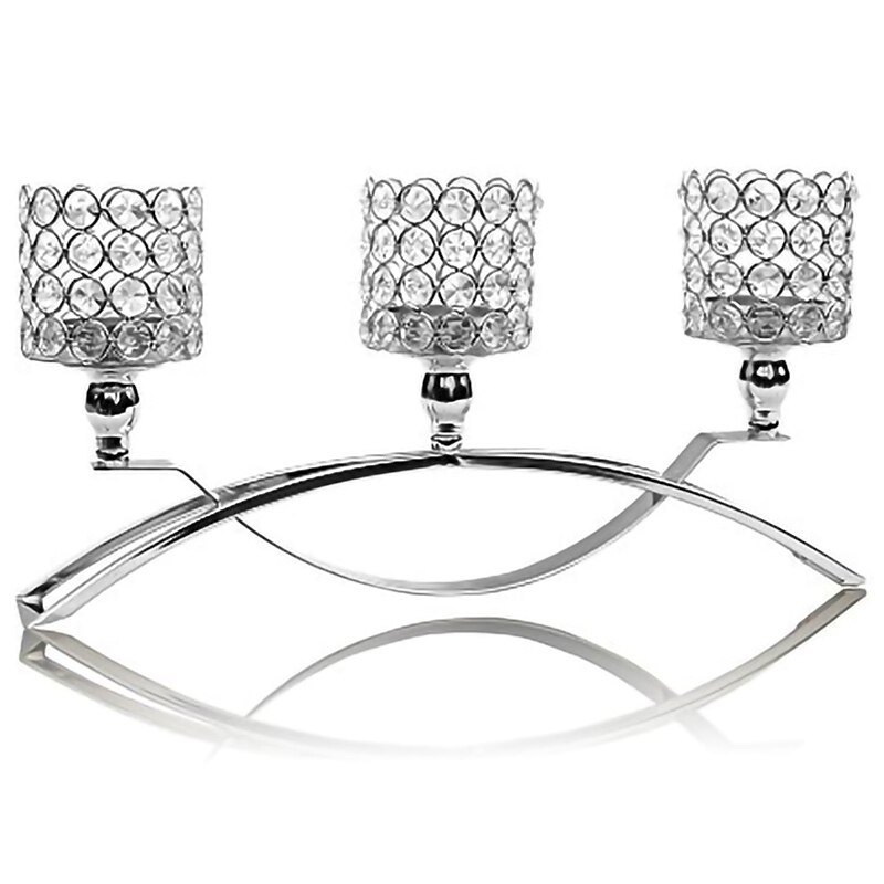 Candelabro de cristal Artificial velas para mesa de boda Centro candelero soporte para candelita candelero para decorar el hogar