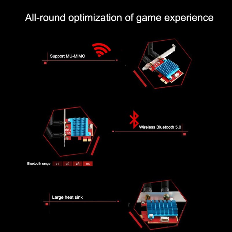 Pci Express Wifi Card Gigabit Voor AX200 Dual Band 2.4G/5Ghz Bluetooth 5.0 Draadloze Adapter