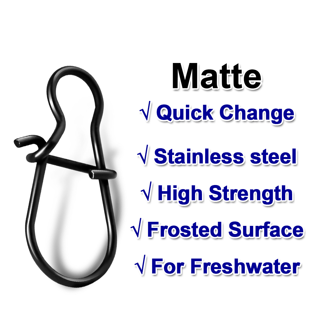 FishTrip Fishing Snap Matte Duo Lock Snap with Carabiner Fishing Connector Stainless Steel Frosted Surface Terminal Tackle